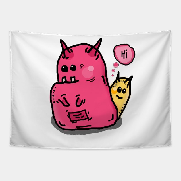 Cute Little Monster Tapestry by Ando