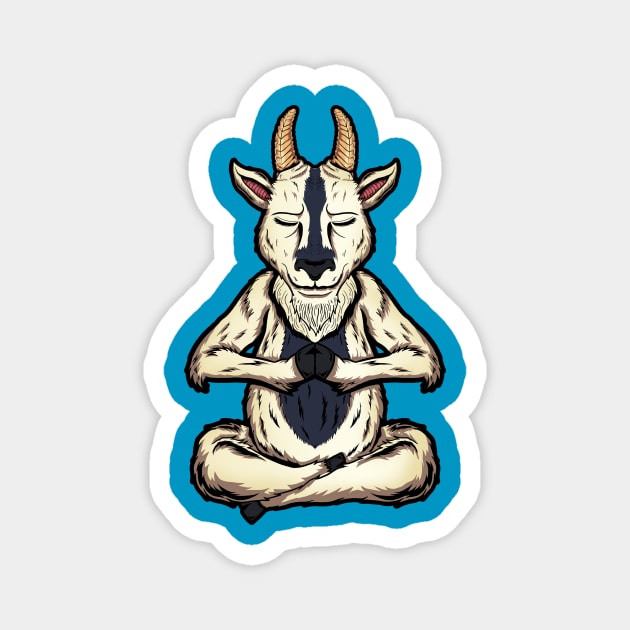 goat animal yoga cute and funny meditation namaste Magnet by the house of parodies