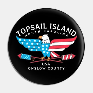 Topsail Island, NC Summer Patriotic Pride Fourth of July Pin