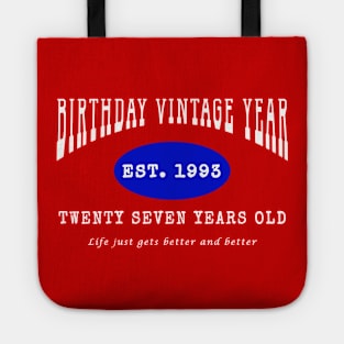 Birthday Vintage Year - Twenty Seven Years Old Tote