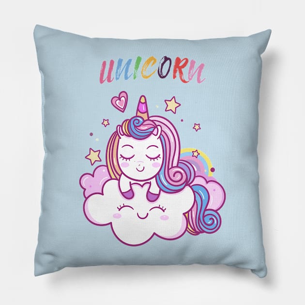 Unicorn Lover Pillow by JeffDesign