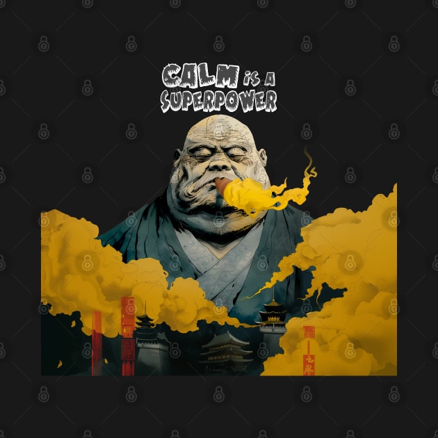 Puff Sumo: Calm is a  Superpower  on a dark (Knocked Out) background by Puff Sumo