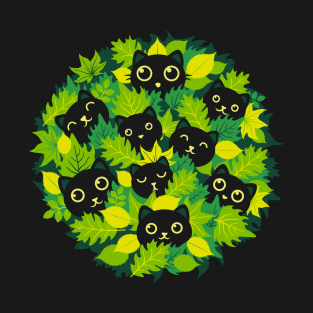 Spring Kittens - cat leaves T-Shirt