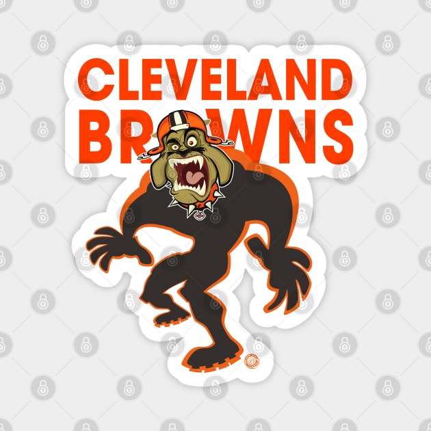 Cleveland Browns BullDawg Whoosh Growler 2 Magnet by Goin Ape Studios