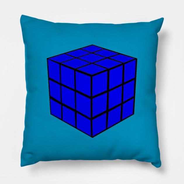 Blue Cube Pillow by Vandalay Industries