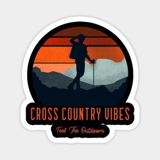 Cross Country Vibes, trekking, walking, hiking, solitude, nature, rambling Magnet