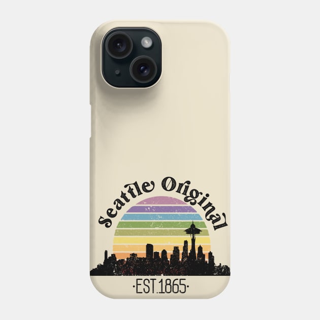 Seattle Original Retro Rainbow Phone Case by Perpetual Brunch