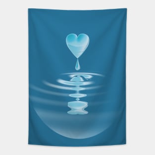 Melting Blue Broken Heart Tapestry