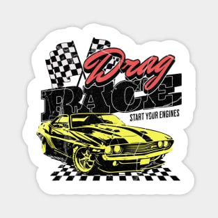 Start Your Engine American Car Racing Magnet