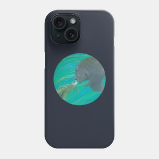 Ocean Friends Manatee and Sea Turtle Phone Case