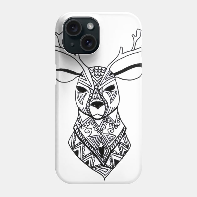 Monochrome Dear Phone Case by BalumbaArt