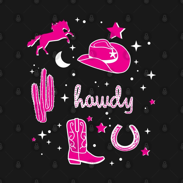 Cowboy Hat and Boot Pattern Hot Pink Cowgirl Aesthetic by YourGoods