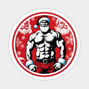 Bodybuilder Santa Claus Magnet