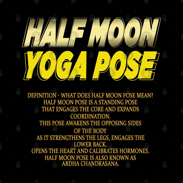 Half moon yoga pose by TeeText