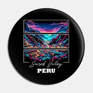 Peruvian Sacred Valley of the Incas Neon Art Pin