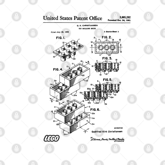 Lego Brick Patent Black by Luve