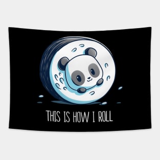 This is how I roll ! Cute Cool Funny Panda Gaming Animal Lover Artwork Tapestry