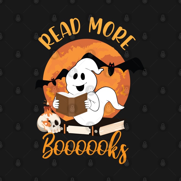 Read More Books Halloween Cute Ghost Boo Librarian Teacher, read more boooooks by chidadesign