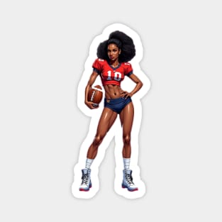 Female High School American Football Player Magnet