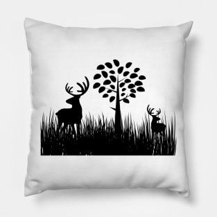 couple deer in the forest Pillow