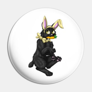 Bobtail BunnyCat: Black (Yellow) Pin