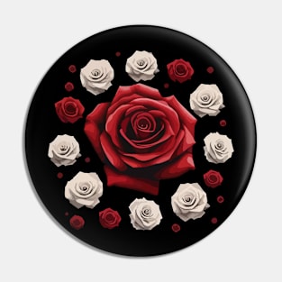 Beutiful Rose Flowers T-shirt Design. Pin