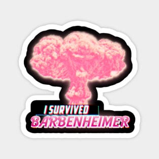 I survived Barbenheimer cloud pink Magnet