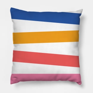 Bright color angled non parallel stripes Pillow