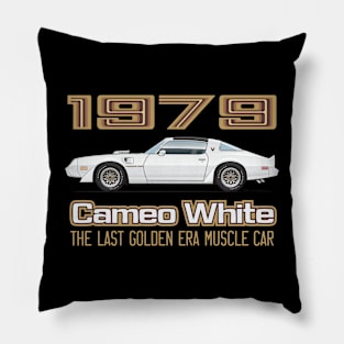 Factory Colors-Cameo White w. Gold Graphics Pillow