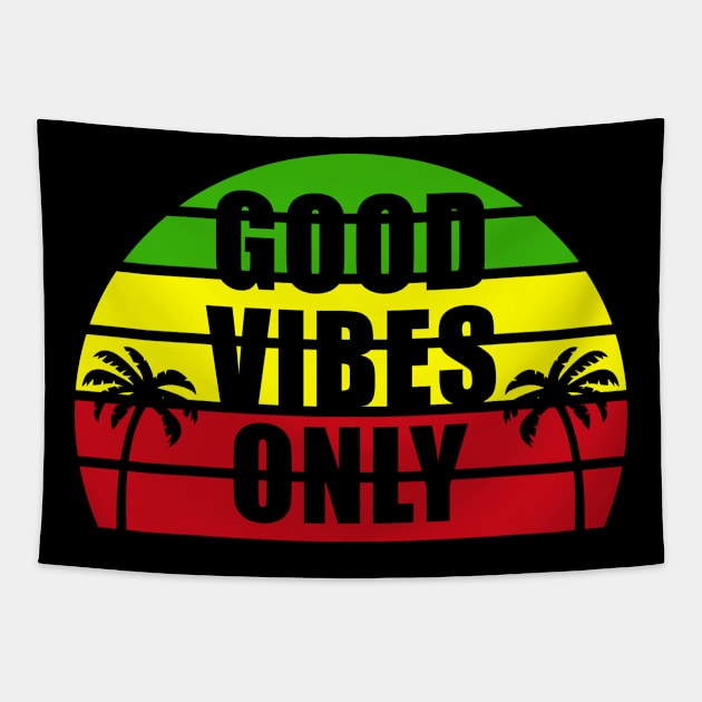 Good vibes reggae Rastafari roots Tapestry by Caskara