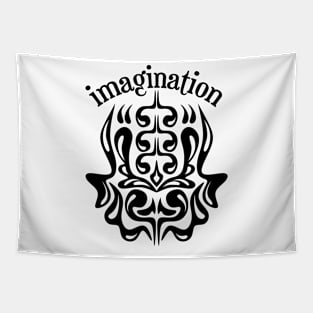 Abstract Imagination Black Tapestry