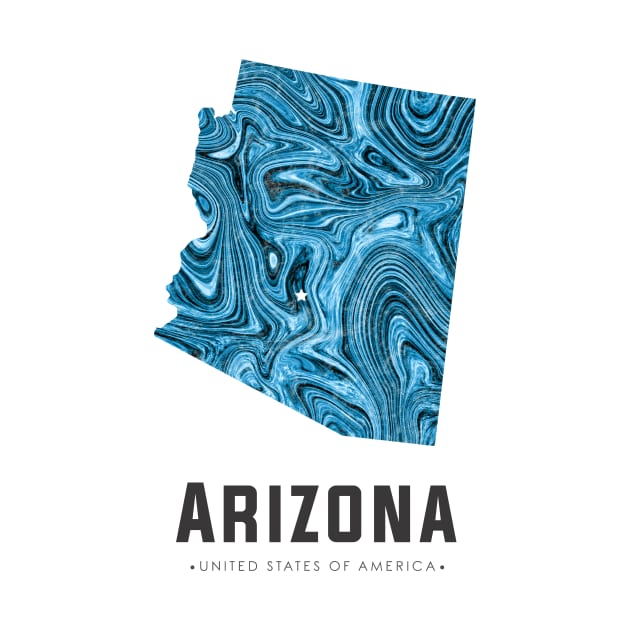 Arizona state map abstract blue by StudioGrafiikka