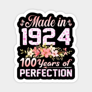 Made In 1924 100 Years Of Perfection 100Th Birthday Magnet