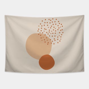 Terracotta Circles and Dots Organic forms abstract art Tapestry