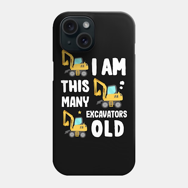 Toddler Outfit as 3rd Birthday Excavator Phone Case by Ronkey Design