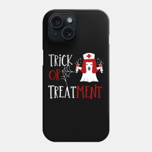 Trick or treatment funny Nurse Halloween ghost in Nurse hat design Phone Case