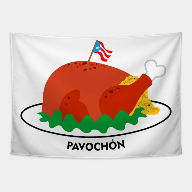 Puerto Rican Pavochon Mofongo Stuffed Turkey Thanksgiving Food Tapestry by bydarling