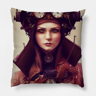 Steampunk Female Scientist Pillow
