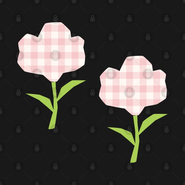 Pink Gingham Flower Design by In Beauty We Trust