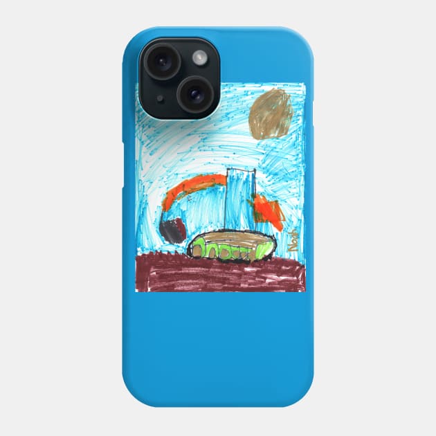 Excavator Digger by Noah -  Homeschool Art Class 2021/22 Art Supplies Fundraiser Phone Case by Steph Calvert Art