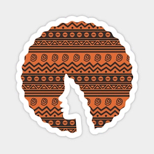 Afro Hair Woman with African Pattern, Black History Magnet