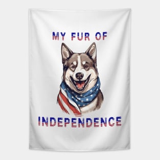 American akita Funny USA Flag 4th of July Fur Of Independence Tapestry