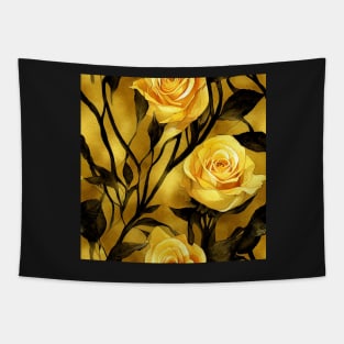 Golden rose watercolor rose Tapestry