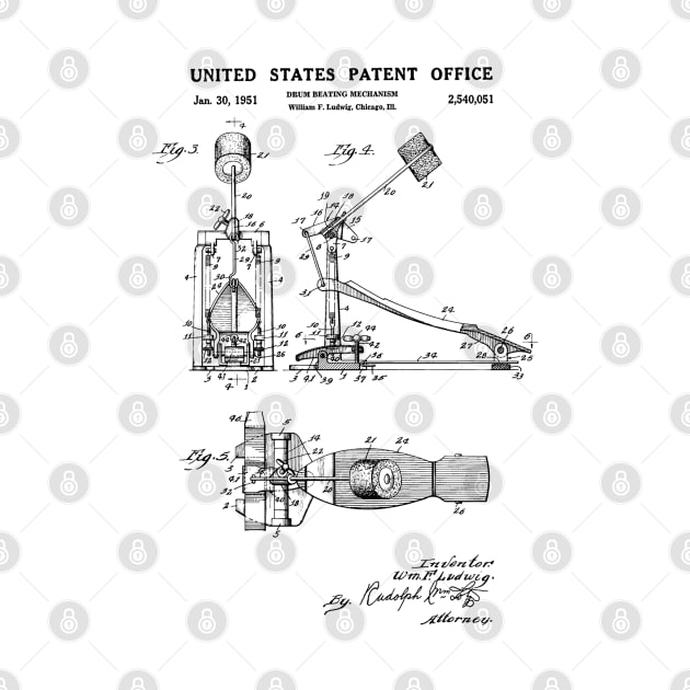 Bass Drum Pedal Patent Black by Luve