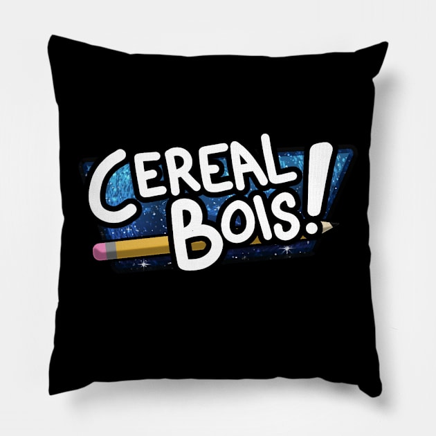 Cereal Bois Logo Pillow by Bran The Cereal Man