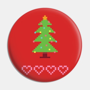 Christmas Tree Pixel Art Pin