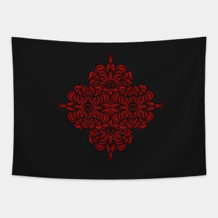 Geometric Romantic Pattern - Red and Black Color Palette Tapestry