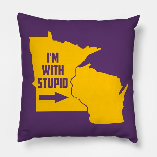 Minnesota I'm With Stupid Pillow by QuicksilverTech