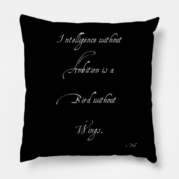 Intelligence Without Ambition- Variant A Pillow by Quatern