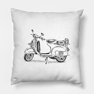 Vintage Vespa Print Pillow